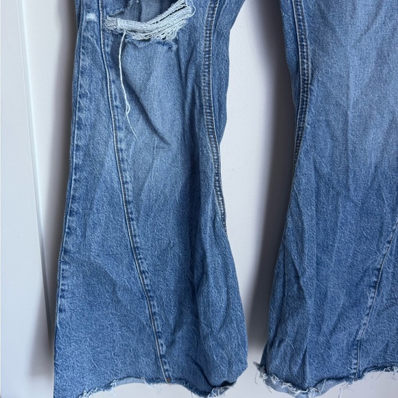 Forever 21 Distressed Light Blue Flare Jeans - Picture 2 of 4